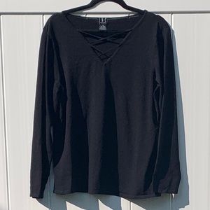 INC Long-Sleeve V-Neck Blouse